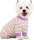 Striped Dog Recovery Suit Female Male for Small Medium Dogs,Dog Surgical Recovery Suite Bodysuit After Surgery Zipper On Back Puppy Cat Long Sleeve Onesies Bodysuit After Surgery Wound Protective