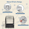 DUMOS Dog Crate, 24 Inch Small Single Door Dog Cage with Plastic Leak-Proof Pan Tray, Folding Metal Wire Pet Kennel for Indoor, Outdoor, Travel, Black