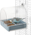 3-in-1 Hanging Bird Bath/Bowl/House for Cage Transparent Splashproof Feeder Birdcage Accessories for Small to Medium Bir