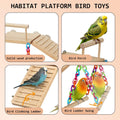 ZooVibe Bird Perches Platform Swing with Climbing Ladder Birds Toys Cage Accessories for Cockatiels, Lovebirds, Pacific Parrotlets,Chinchilla, Hamster Play Gym Exercise Stand