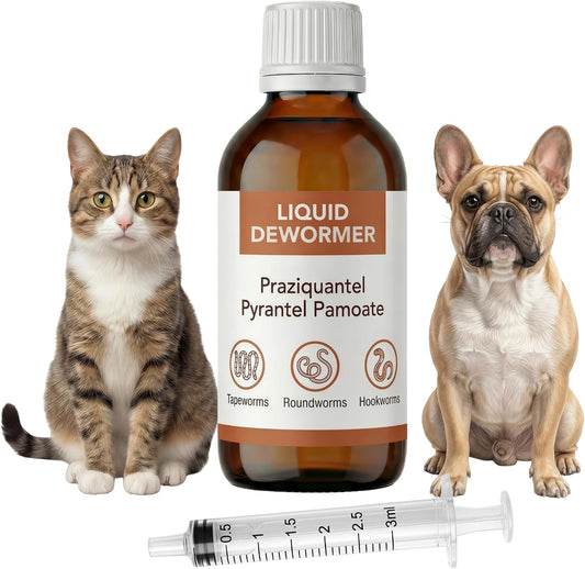 Praziquantel & Pyrantel Liquid Dewormer for Dog and Cat 6-25 lbs, 3.4 fl oz