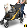 Petbobi Dog Stroller for Large & Medium Dogs - Easy Fold Dual Entry Pet Stroller with One-Foot Brake, All Terrain Wagon Cart with Air Mesh, Ideal for Large Senior Pets up to 80 lbs, Black