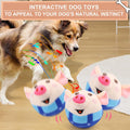 BABORUI Interactive Dog Toys Pig, Jumping Squeaky Dog Toys with Recording and Music Modes, Rechargeable Moving Dog Chew 