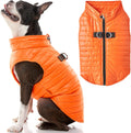 Gooby Puffer Vest Dog Jacket, Orange, Large