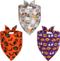Halloween Dog Bandanas Large 3PCS, 6 Pattern Fall Scarf for Boy Girl