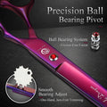 Purple Dragon 8.0 inch Professional Pet Grooming Scissors,Dog Straight Shear, Thinning/Blending Scissor & 2 PCS Curved Shear with Bag (Purple)