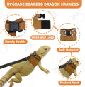 3 Pack Small Animals Leash and Harness Set for Bearded Dragon, 6.5FT Leash with 3 Sizes Adjustable Soft Harness for Rept