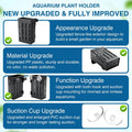 Borlech Upgraded Large Aquarium Plant Holder with Hooks and Suction Cups for Fish Tank Aquaponic Plant Cultivation and A
