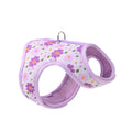 Mile High Life Dog Harness, Air Mesh Floral Vest Harness for 20 lbs Small Dogs & Cats, Easy Get on Adjustable Easy Closures Both Neck and Chest (Purple Flower, S Chest 16"-18")