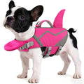 Petglad Shark Dog Life Jacket with Chin Float for Swimming, Pink, XS
