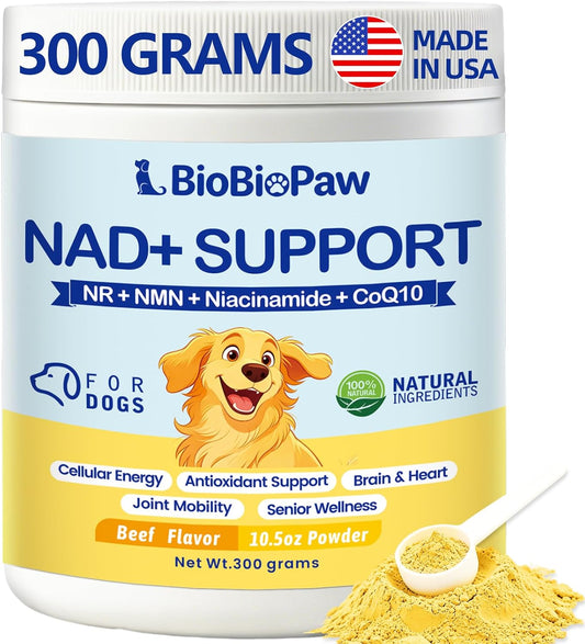 NAD+ for Senior Dogs Longevity Powder with CoQ10 + NR 150mg + NMN 75mg