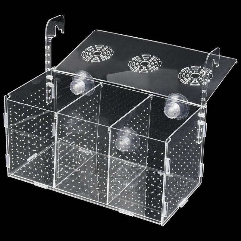 Fish Breeding Box, Acrylic Fish Isolation Box,Fish Separator for Aquarium, Aquarium Incubator with Suction Cups for Baby
