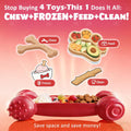 2-Pack Dog Toys Freeze Lick Bones Indestructible Dog Toys for Aggressive Chewers, Freezeable Slow Feeder for Teething De