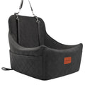 Lealchum Dog Car Seat for Medium Dogs Up to 40lbs,Fully Detachable and Washable,Memory Foam Covered Soft Fabric,Easy to Install with Adjustable Straps,Anti-Slip Base,Two Side Pockets(Black,Medium)