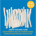 123 Treats Rawhide Skinny Rolls – 5-6" (15 Count) All Natural Dog Roll Treats, Long-Lasting Rawhide Dog Chews, Premium D