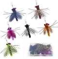 SONGWAY Insect Cat Toys with Feather - 6 Pieces Cat Insect Feather Toy Refills, Teaser Wand Attachments, Interactive Toy