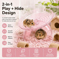 Silent Small Hamster Wheel with Hideout, 7.09 in Saucer for Dwarf Hamsters