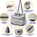 BurgeonNest Dog Car Seat for Small Dogs up to 25 lbs Grey
