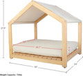 Dog House - 30x24-Inch Indoor Dog House with Soft Cushion and Adjustable Canopy - Wood Dog Furniture for Small to Medium