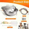 ZHEQOGZH Metal Automatic Dog Water Bowl Dispenser, Outdoor Heavy Duty Stainless Steel Dog Waterer, Auto Self Filling Animal Water Feeder for Dogs Cats with Float and Drain Plug