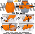 Lelepet Dog Coat Waterproof Dog Jacket Fleece Vest with Adjustable Buckle
