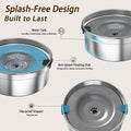 PurazQyn Dog Water Bowl No Spill, 1.5L/50oz Stainless Steel Slow Water Bowl for Dogs, Spill Proof Dog Bowl with Anti-Splash & Non-Slip, Slow Drinking Water Bowl Dispenser for Messy Drinkers (Silver)