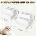 SummitGO Adjustable 3 Steps Litter Box Ramp with Litter Mat, Cat Litter Box Step with Litter Trapper, Detachable & Non-Slip Cat Stair for Automatic Boxes Small Elderly Cats