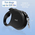 TUG Quest Retractable Dog Leash | 360° Tangle-Free | 26 ft Tape (XL, Black)