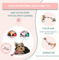 Cdyzqikm Puppy 3 Pack Cotton Knot Rope Toys for Small Dogs & Puppies, Durable Teething & Tug of War Chew Toy, Safe Interactive Toy for 2-8 Months Pets and High Active Puppy (Pink, Small)