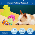 Barkbox Clown Fishing Around Plush Toy for Small Dogs – 2-Part Squeaky Toy with Treat-Hiding Fun – Perfect for Interactive Play and Mental Stimulation