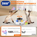 Pawtners Interactive Cat Toy, 4 in 1 Automatic Interactive Kitten Toys for Indoor Cats Rechargeable with Fluttering Butterfly, Track Balls and Ambush Feather