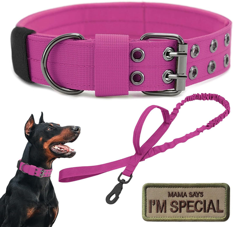 Tactical Dog Collar Heavy Duty Metal Buckle Collars for Medium Large Dogs