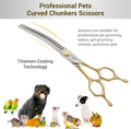Dog Grooming Scissors,7.0'' Pet Curved Chunkers Shears