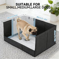 Dog Litter Box with High Walls, Pee Pad Holder, Indoor Dog Potty Tray