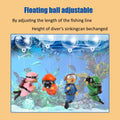 2-Pack Tank Decorations, Cute Little Diver, Aquarium Decoration Accessories Ornaments with Float Ball, Playmate for Tank
