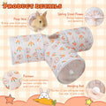 BWOGUE Bunny Tunnels & Tubes, 3-Way Collapsible Rabbit Hideout for Bunnies