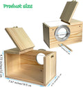 MUYG Transparent Parakeet Nesting Box,Wooden Parrot Nest Breeding Box with Perch Natural Bird House for Cage Suitable for Lovebirds Cockatiels Canaries