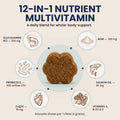 DM‑01 Daily Multivitamin for Dogs,12‑in‑1 Soft Chews,Beef Flavor,60 Count