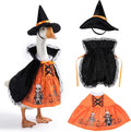 Halloween Porch Goose Outfit 23 In- Pumpkin Witch Costume for Goose Statue