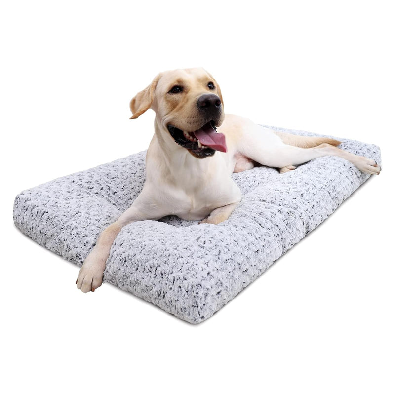 KSIIA Washable Dog Bed Deluxe Plush Dog Crate Beds Comfy Kennel Pad Anti-Slip Pet Sleeping Mat for Large, Jumbo, Medium, Small Dogs Breeds, 35