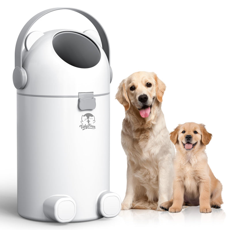 TidyFren Indoor/Outdoor Pet Waste Station – Advanced Odor-Seal Dog Poop Trash Can with Locking Lid, Portable Handle & Works with ANY Bag – No Expensive Refills Ever!