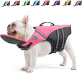 Mklhgty Dog Life Jacket, Reflective Dog Life Vest with Removable Neck Float High Buoyancy for Swimming and Boating, Rips