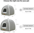Cat Beds for Indoor Cats-Cat Bed Cave House Tent for Kittens and Small Pets with Washable Cushioned,Soft and Warm Indoor House, Grey, 15 inches