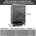 Shappy Large Bird Cage Seed Catcher,Bird Cage Cover Net Skirt Guard,Adjustable Soft Airy Mesh Net for Parrot Parakeet Macaw(59.8 x 39.4 Inch/ 152 x 100 cm,Black)