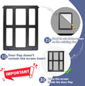 LESYPET Cat Screen Door, Inside Flap 10.3 x 8.3 Inches, Magnetic Self Closing, Cat Door for Screen Doors Sliding Doors, Flap Lockable, Black