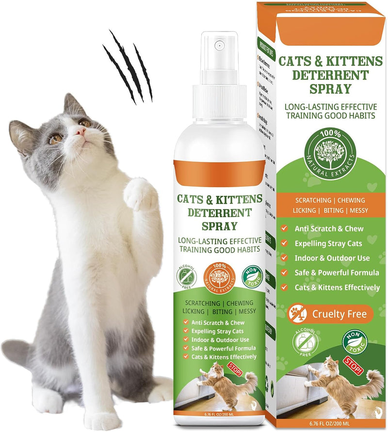 Cat Deterrent Spray, Natural No Scratch Spray for Cats, 6.76 OZ