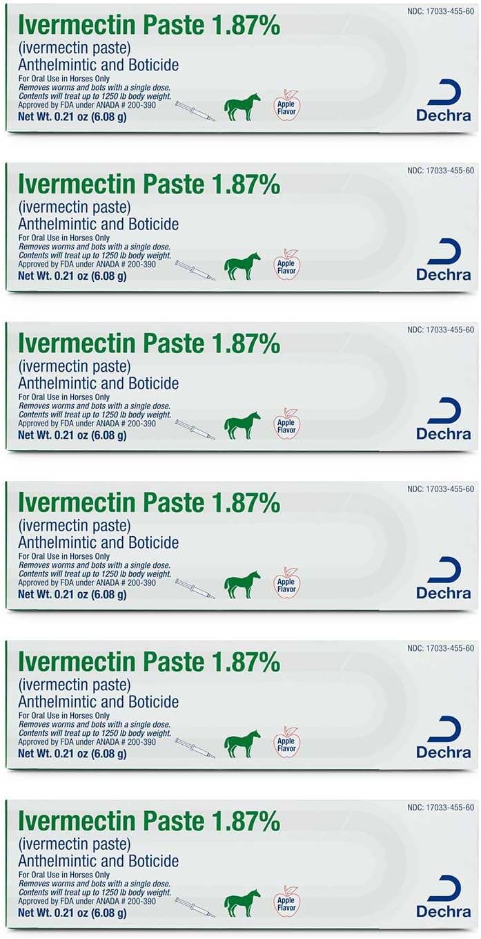 Jeffers Ivermectin Paste 1.87%, 6ct