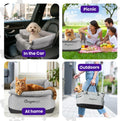 BurgeonNest Dog Car Seat for Small Dogs up to 25 lbs Grey