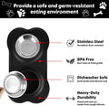 AsFrost Dog Food Bowls Stainless Steel & Water Dish with No-Spill and Non-Skid, Feeder Bowls with Dog Food Dish for Small Medium Large Size,Dogs,Cats,Puppy Pets, Black, 12oz