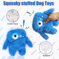 HUGEME Plush Squeaky Dog Toy, Crinkle Stuffed Dog Toy Keep Them Busy Tug of War Birthday Dog Chew Toy for Small Medium Large Dogs (Blue)